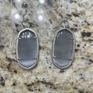 Kendra Scott Danielle silver drop earrings in clear glass